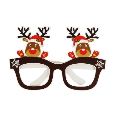 China 9pcs Santa Claus Xmas Tree Elk Glasses Photo Glass Photo Prop Christmas Decorations Traditional New Year Kids Gift for sale