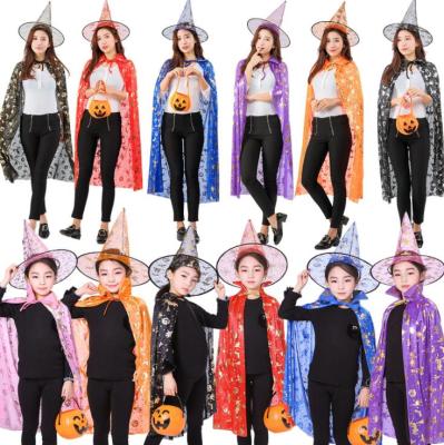 China Traditional Halloween children's cloak tan parent-child pumpkin cloak witch witch costume cosplay dress up for sale