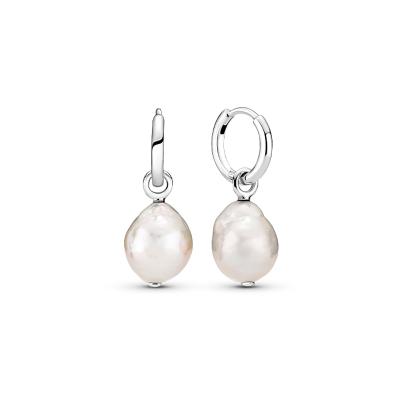 China 2021 Factory wholesale fashionable 925 sterling silver suitable for pandoraese new high quality freshwater cultured baroque pearl earrings for sale