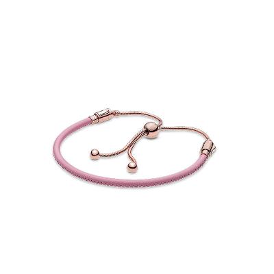 China Factory wholesale FASHIONABLE 925 sterling silver suitable for pandorax high quality rose rose gold telescopic push-pull bracelet for sale