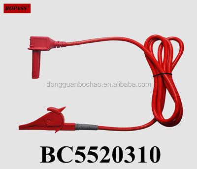 China BC5520310 4mm PVC Banana Plug to Crocodile Clip Test Pure Copper Flexible Electrical Cable for sale