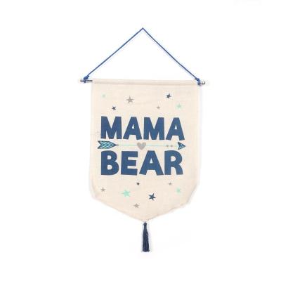 China B&S Waterproof Eco-Friendly Waterproof Factory Canvas Mini B&S Holiday Garden Flags MOM BEAR Banner Hanging Flag for sale