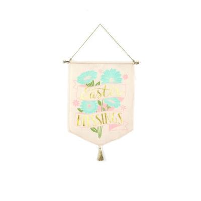 China B&S Factory Mini Hanging Banner Canvas Banner Waterproof Custom Flag Garden Hanging Eco-Friendly For Easter Blessing for sale