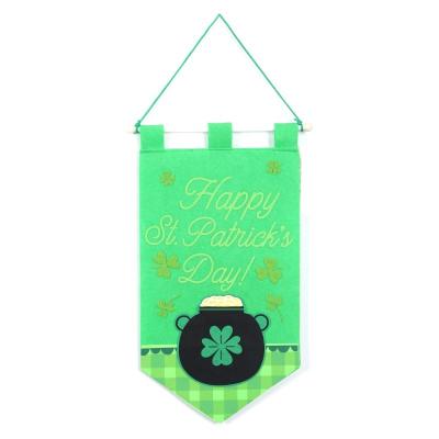 China B&S Factory Waterproof Eco-friendly Custom Felt Fabric Banner Felt Pennant Flag Banner For ST PATRICK'S DAY for sale