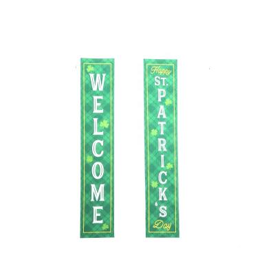 China B&S Factory Hanging Green Four-leaved Clover Couplet Handing Wall Decoration Hanging Flags Banner For Party Festival for sale