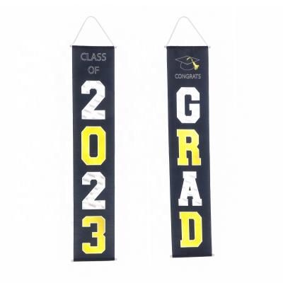 China B&S Factory Graduation Congratulations Couplet Party Wall Decoration Curtain Door Hanging Flag for sale