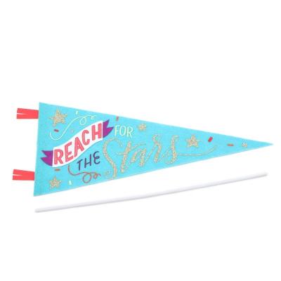 China B&S Waterproof Factory Banner Triangle Flag Disposable White Felt Outdoor Banner For Party Festival Promotion for sale