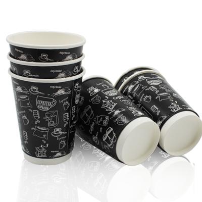 China Custom Disposable Printing Juice Double Wall Paper Cup Disposable Unique Design Hot Selling For Beverage Packaging for sale