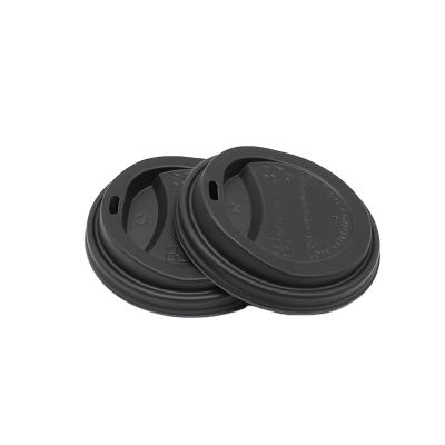 China Non Spill White Black Biodegradable Disposable Paper Coffee Cup Lids 12oz (90mm) for sale