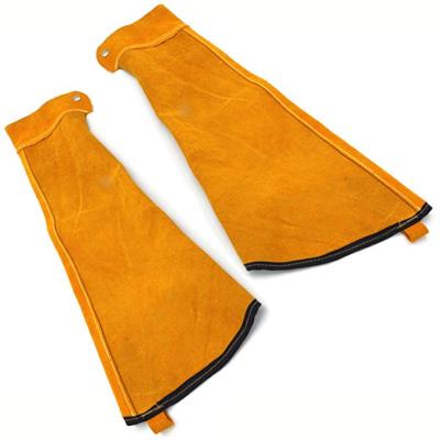 China Swelder Welding Yellow Double Stitching Heat Resistant High Temperature Protection Tig Welding Sleeve for sale