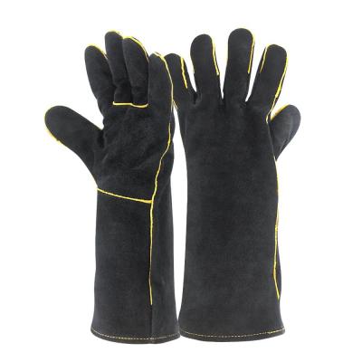 China BBQ Swelder Set Barbecue Glove Suede Cowhide BBQ Cooking Gloves Leather Heat Gloves Grill Welding Grill for sale