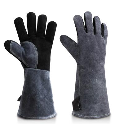 China New BBQ Swelder Barbecue Grill Leather Protective Gloves Welding Leather Hand Gloves for sale