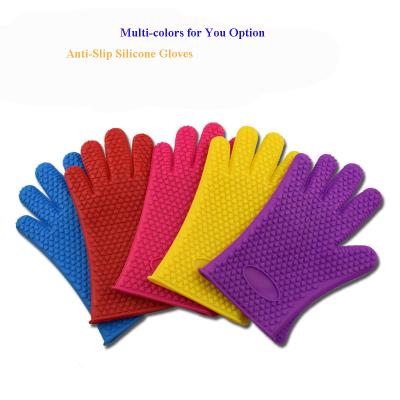 China Swelder Anti Slip Water Proof BBQ Grill Barbecue Food Grade Silicone Baking Gloves Easily Cleaned for sale