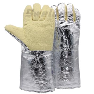 China Swelder Welding Gloves Heat Resistant Aluminum Aramid Hand Protection Safety Welding Gloves 500 Degree for sale