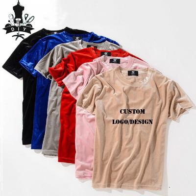 China 2022 Hot Sale New Product Ideas Anti-Wrinkle Wholesale Velvet Streetwear T-shirt For Men Mask Custom T-shirt for sale