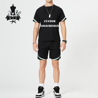 China Summer QUICK DRY Custom Tracksuits Mens Joggers Suits Set Breathable Slim Men Sports Two Piece Short Set for sale