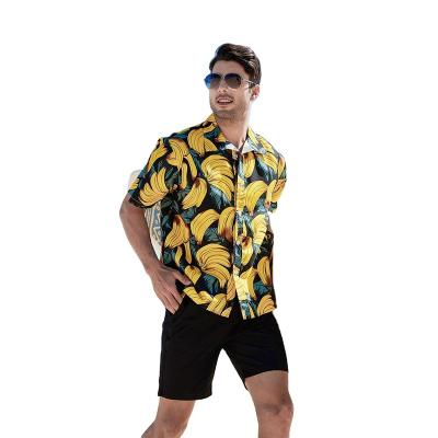 China 2022 New Men's Plus Size Anti-Wrinkle Short Sleeve Beach Men's Shirts Fashion Casual Hawaiian Print Shirt for sale