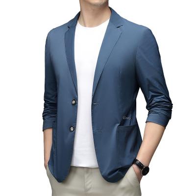 China Anti-wrinkle sunscreen slim suit blazer slim stretch fit suits men's blazer business casual single jackets for men for sale