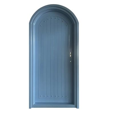 China High Quality European Security Windproof Home Arched Single Entry Front Entry Wrought Iron Door Price Te koop