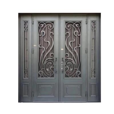 China European Windproof Security Home Arched Double Front Entry Single Front Entry Wrought Iron Door en venta