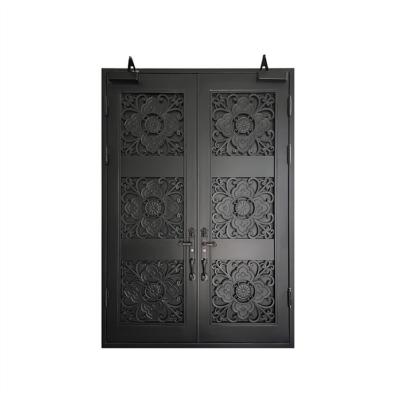 China High Quality Custom Home Stylish Door Windproof Interior Door Metal Wrought Iron for sale