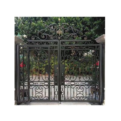 China Good price modern villa entry house base track gate designs electric high quality wrought iron gate for sale