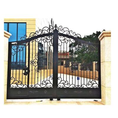 China Modern Customizable Galvanized Powder Coated Luxury Wrought Iron Gate Designs For Garden for sale