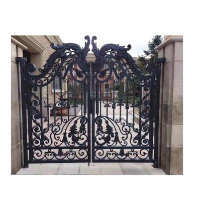 China Handforged Modern Decorative Wrought Iron Iron Main Gate for sale