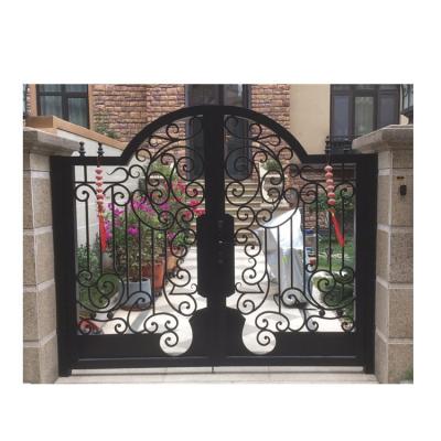 China Modern popular quality fashion garden iron gate flower design iron gate design wrought iron gate for sale