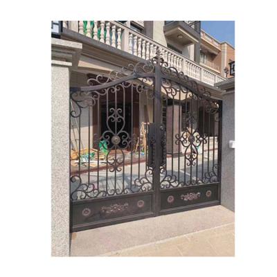 China New Design Modern House Outside Luxury Wrought Iron Front Door Villa Door Wrought Iron Main Doors for sale