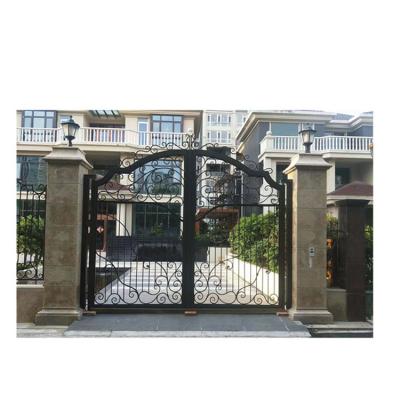 China Modern factory direct wrought iron gate design courtyard gates double main gate exterior iron gate price for sale