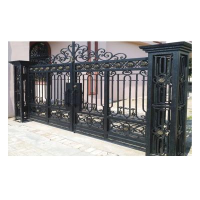 China Modern Hot-selling Anti Theft Wrought Iron Double Door Swing Iron Gates Wrought Iron Gate for sale