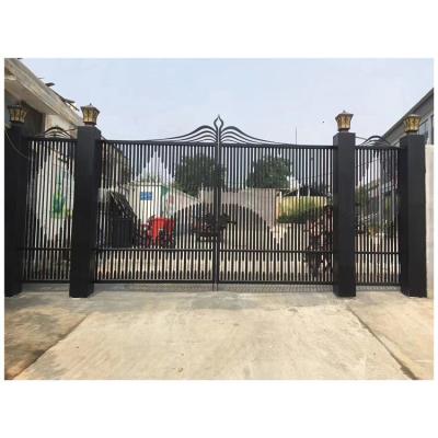 China Modern luxury wrought iron gate/villa, mansion, base pathway exterior design castle entrance custom garden gate for sale