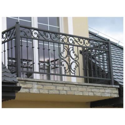 China Popular Modern Style Wrought Iron Balustrade For Stairs /Balcony/Decking Handrails Railing Simple Design for sale