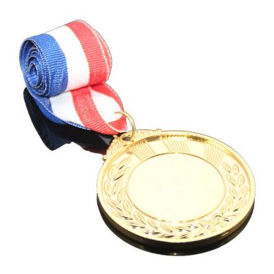 China China red color blue white ribbon sash custom or wholesale celebration souvenir sports meeting medals mask alloy metal school medal for sale