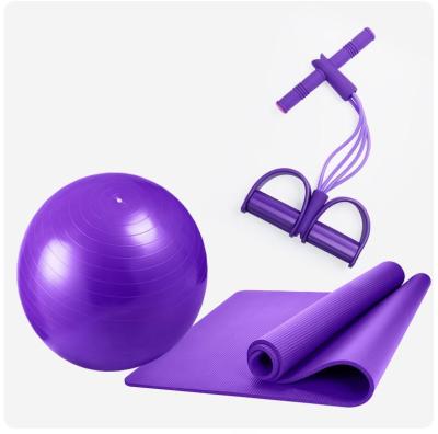 China Yoga Non-Stick Thickened Explosion-Proof Ball Sharpening Non-Slip Yoga Mat Set Beginner Fitness Mat Three-Piece Set Yoga Supplies for sale