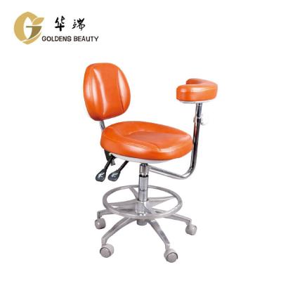 China Hair Beauty Salon ABS Wrap Dentist Designed Pneumatic Assistant Backrest Height Adjustment Stool for sale