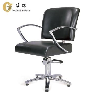 China Hair Beauty Salon Classic Vintage Hydraulic Pump Black Professional Heavy Duty Hair Salon Barber Salon Chair for sale