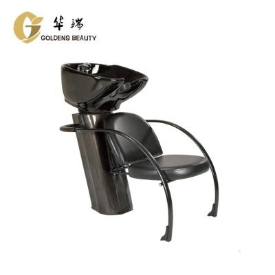 China Modern Barber Shop Furniture Shampoo Chair Backwash Unit With Rust Proof Metal Steel Base for sale