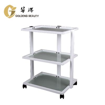 China White Salon Cart Nail Salon View 3 Layers Mag Lamp Beauty Rack Integrated Salon Cart for sale