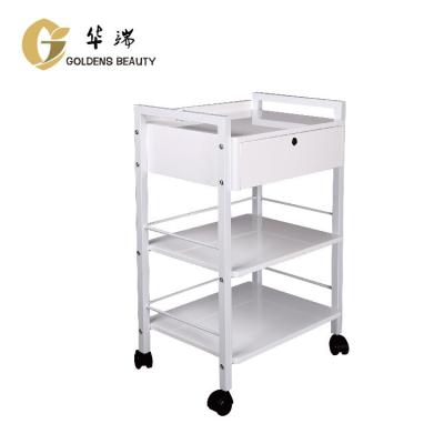 China Salon Trolley Salon Equipment Hairdressing Tools Gathering Two Shelves Spa Trolley Salon Trolley for sale