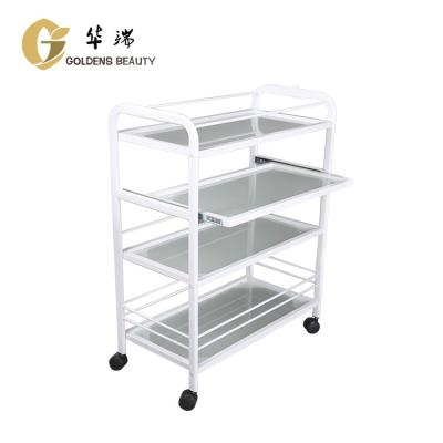 China Modern 4 Layers Salon Trolley Equipment Beauty Gathering Spa Trolley Trolley With Other White Frame, Salon Furniture 12KG /15KG 12 Months for sale