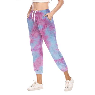 China 2021 New Design Breathable Colorful Casual Pants Tie Dye Lounge Pants Women Fashion Joggers for sale