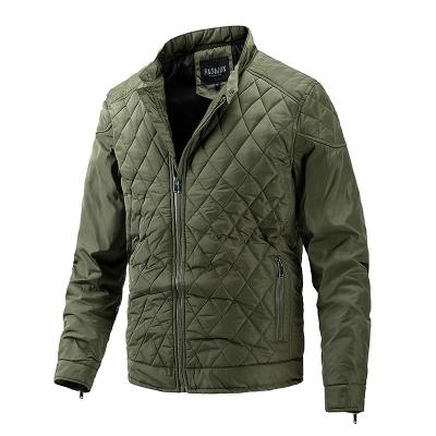 China Factory Wholesale Mens Coats Solid Zipper Stand Collar Windproof Quilted Anorak Mens Jackets for sale