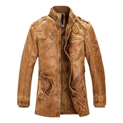 China High Quality Men's Winter Fashion Leather Jacket Coat Outdoor Motorcycle Waterproof Plus Size Jacket for sale