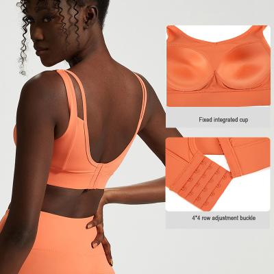 China Lulu Same Style Sports Wear Breathable Fitness Custom Gym Sports Bra Medium Support Adjustable Yoga Top High Print Bra for sale