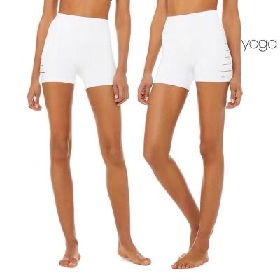 China New Product Breathable High Waisted Hollowed Out Seamless Fitness Shorts Gym Shorts Legging Yoga Shorts for sale