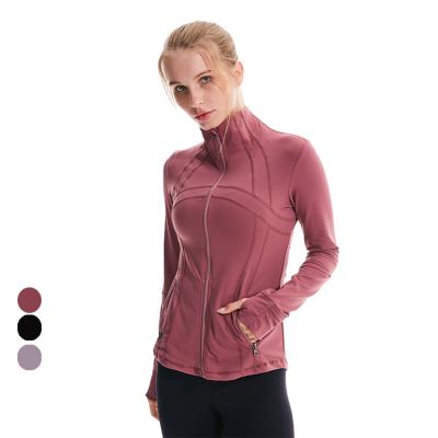 China Active Jacket Autumn Fitted Yoga Jackets Women High Quality Breathable Yoga Long Sleeve for sale