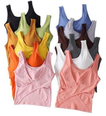 China New Beautiful Cross-Back Wrap Chest Vest Elastic Backless Camisole Bra South Korean QUICK-DRY Back Underwear Tops Top for sale