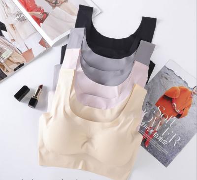 China Wholesale Breathable Seamless Wireless Yoga Tank Top One Piece Bra Padded No Trace Chest Wrap Bra for sale